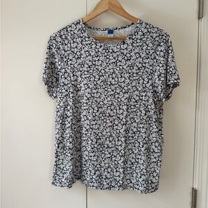 Blue & White Floral Tee